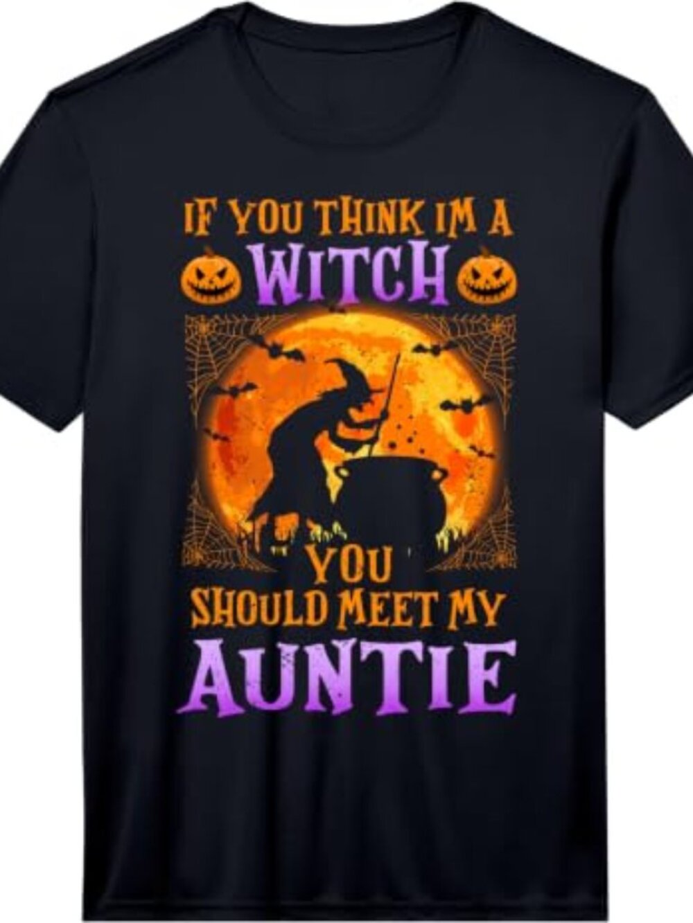 If You Think I'm A Witch Meet My Auntie Fun Nephew Niece Performance T-Shirt